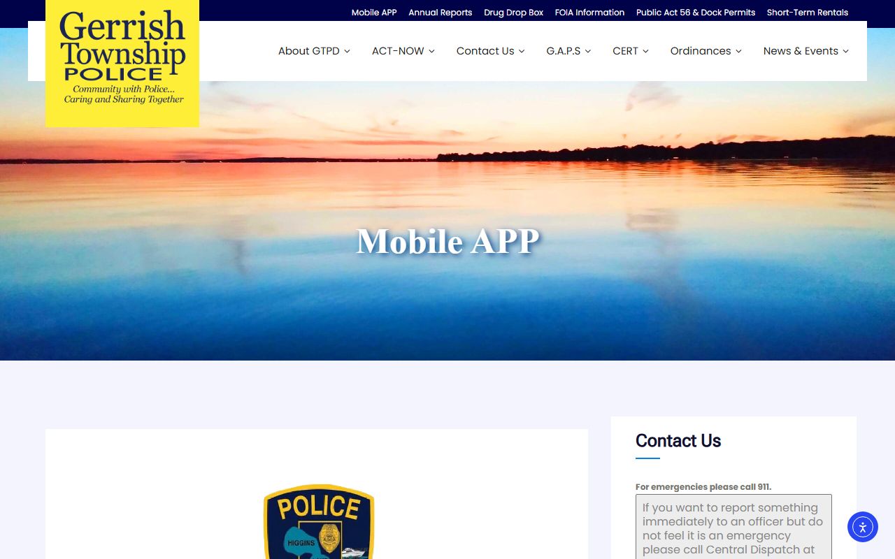 Gerrish Township Police mobile app, a Roscommon County record channel outside the County Clerk