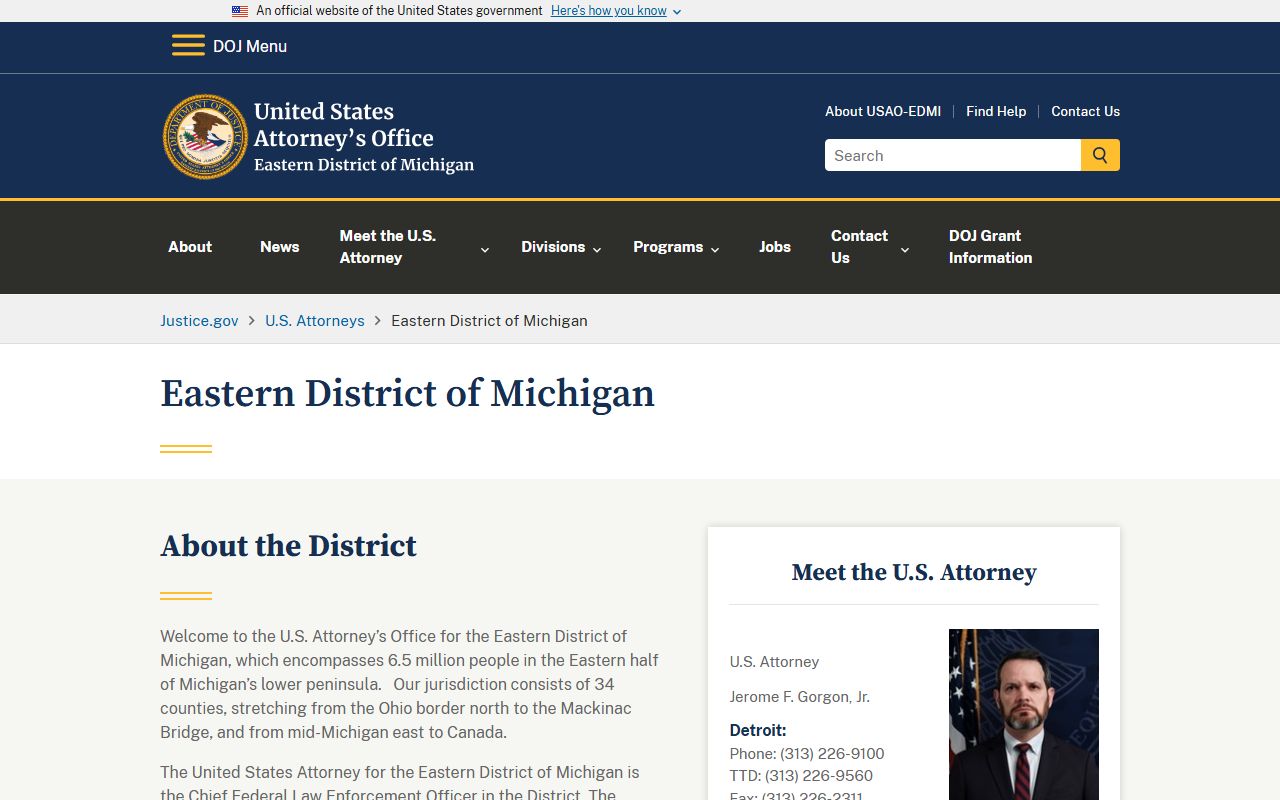 Roscommon County arrest records and federal court charges through the U.S. Attorney