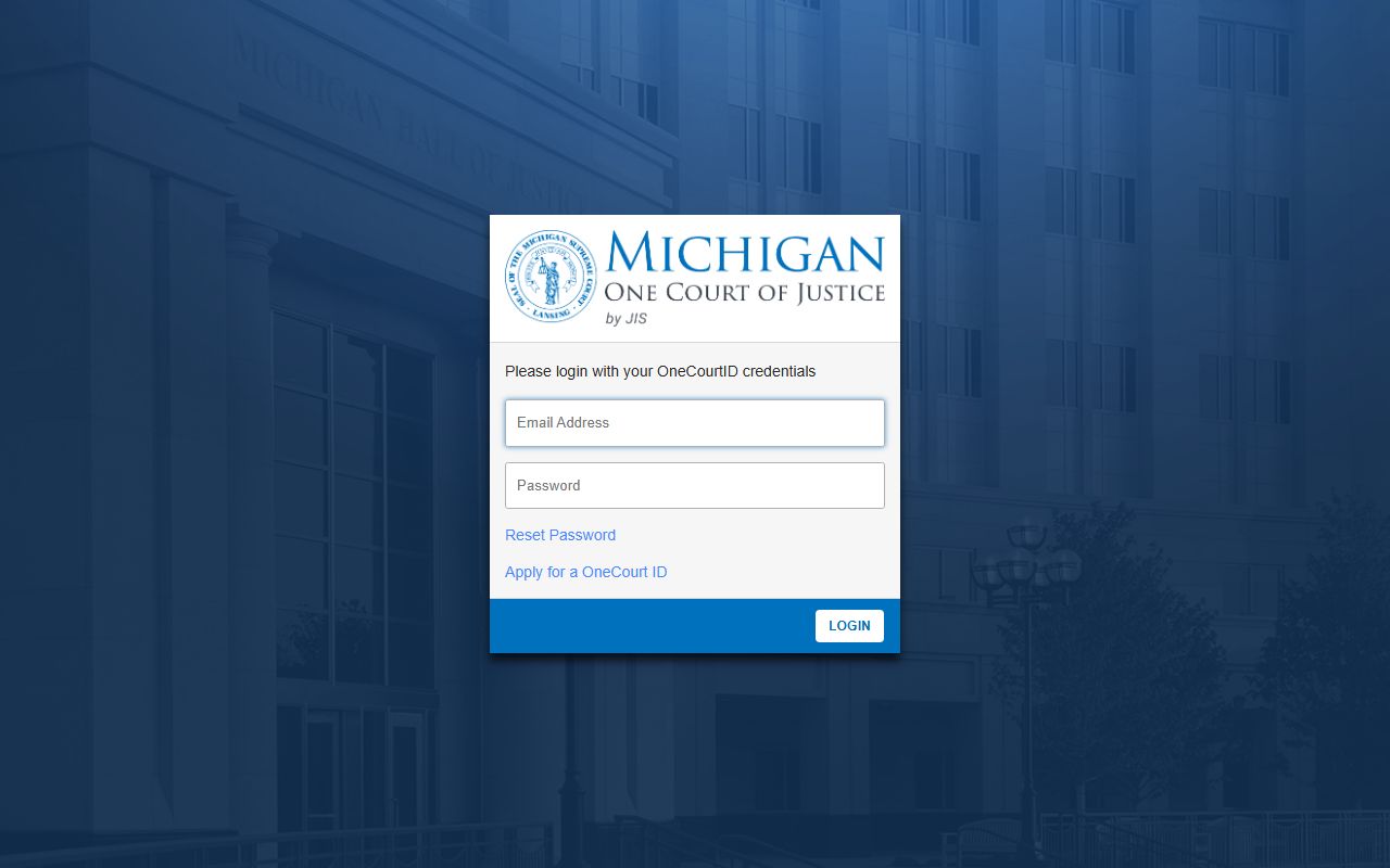 Roscommon County court dockets MiCOURT login authority screen