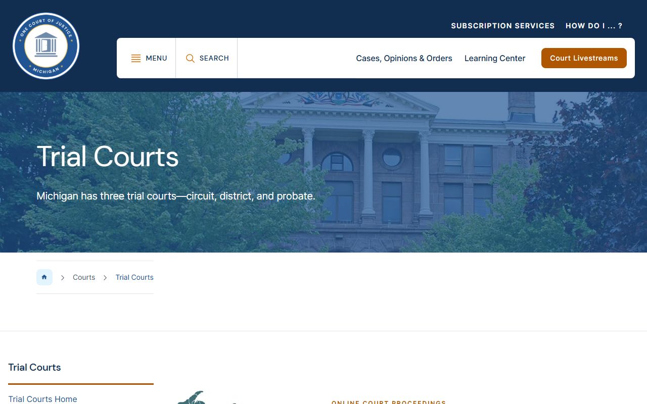 Roscommon County court records within the Michigan trial court structure