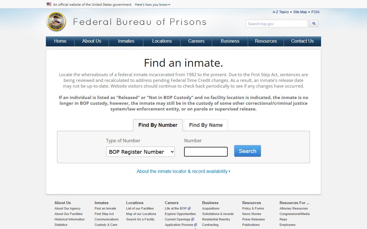 Roscommon County probate records federal Bureau of Prisons inmate locator